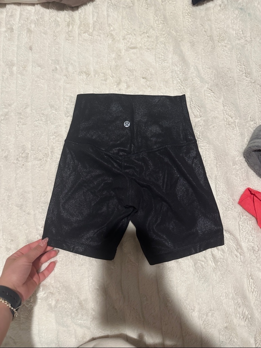 lululemonHigh-Rise Black Shimmer Bike Shorts, 6inch